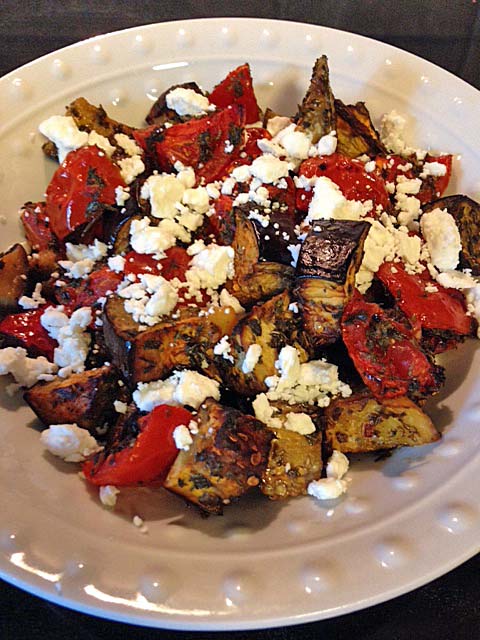 Roasted Eggplant and Tomatoes with Feta